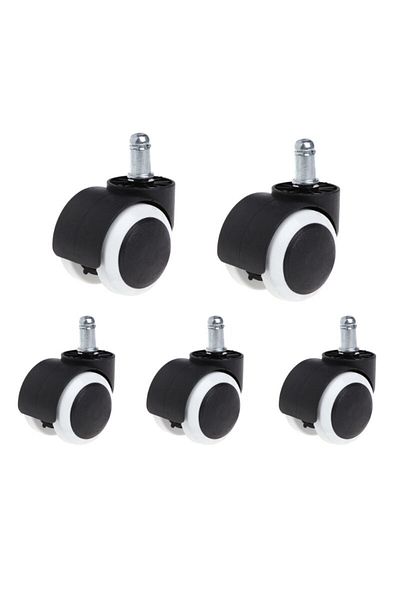 Depox Set de rotile pentru scaune de birou Ideallstore, cauciuc, 5 piese, negru