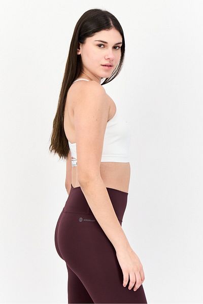 adidas Women Branded Logo Padded Sports Bra, White