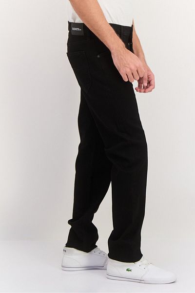 Riders by Lee Men Regular Fit Plain Stretchable Straight Leg Jeans, Black
