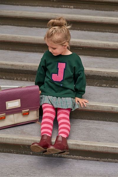 Tchibo Kids Girl Embroidered Long Sleeve Sweatshirt, Green Combo