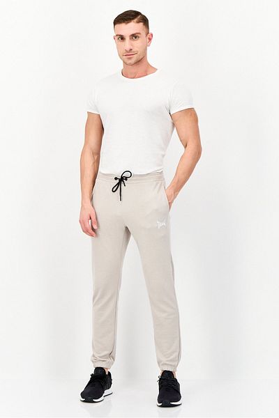Tapout Men Regular Fit Drawstring Brand Logo Jogger Pants, Taupe
