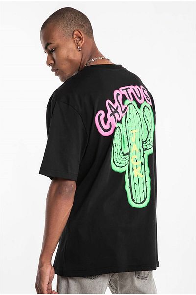 Trendiz Μαύρο T-shirt Cactus Oversize