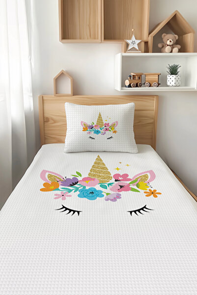 Talia Home Unicorn Patterned Single Children's Pique Set Tlap-241