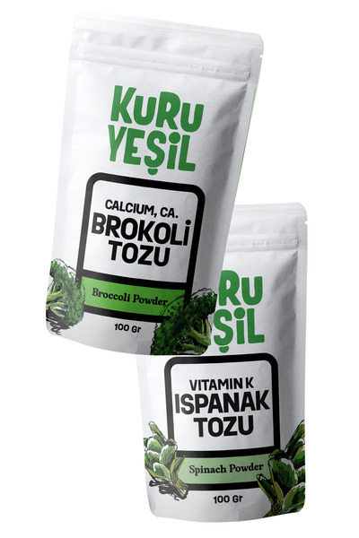 Kuru Yeşil Ispanak Tozu - Brokoli Tozu - Dried Vegetables - Katkısız - Kurutulmuş Sebze Tozu - 200 gr