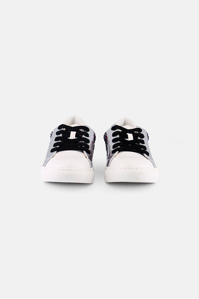 Steve Madden Kids Girl Jrowdy Lace Up Shoes, White Combo