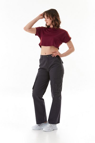 Fulla Moda Palazzo Gabardine Trousers with Cargo Pockets