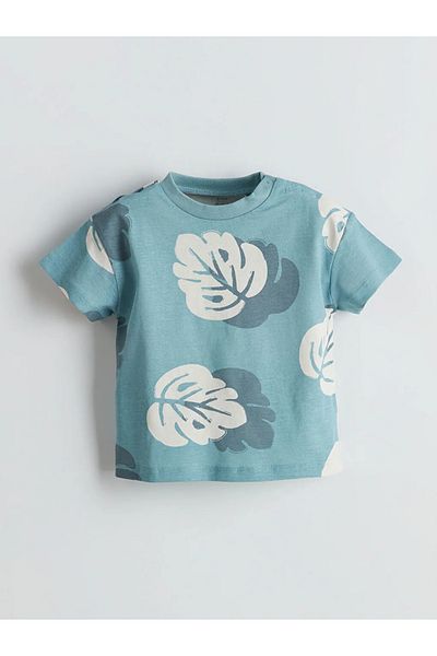 LC Waikiki Lcw Kids Blue Printed Boys T-Shirt and Shorts Pack of 2