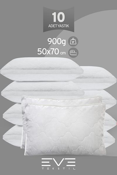 Eve Tekstil 10 bucăți Klimax White Series cu fermoar cu fermoar pernă din nano fibre de silicon 50x70cm