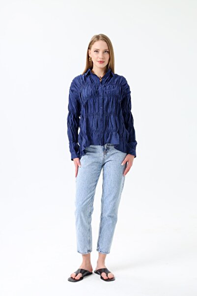 Dilek Aydın Atelier Gipeli Keten Dokulu Kırışmayan Gömlek