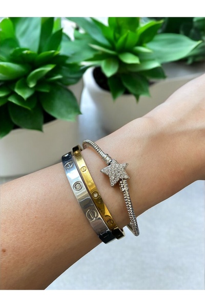 Bade P.ndora Tasarım Zirkon Taşlı Charm Takılabilen Bileklik