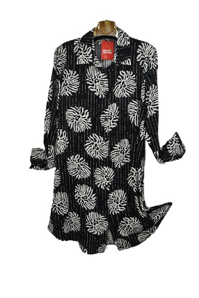 elma abone Plus Size Viscosa Buttoned Tunic Shirt