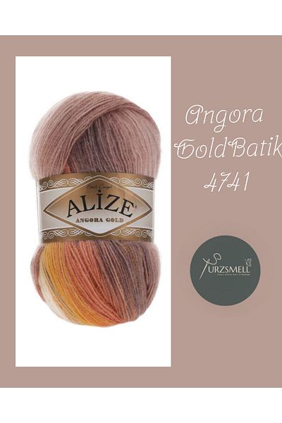 urzsmell ANGORA GOLD BATIK ȘAL TRICOTAT DE MÂNĂ PĂLĂRIE BĂRĂ PULOVER 20% Lână 80% Acril