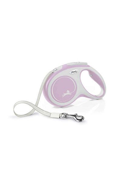 Flexi New Comfort Automatic Stripe Dog Walking Collar, Medium, 5 Meters, Rose
