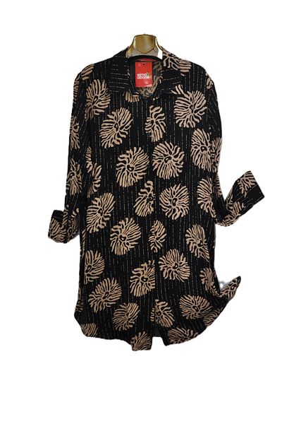 elma abone Plus Size Viscosa Buttoned Tunic Shirt