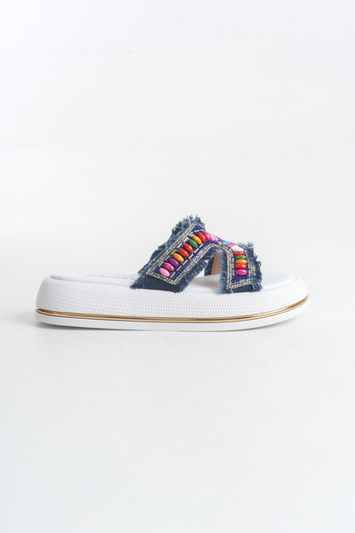 MARSEDO Laurel Жіночі товстопідошвні капці з бісером для щоденного носіння