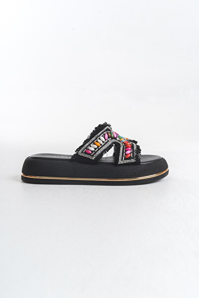 MARSEDO Laurel Women's Thick Heel Bead Detailed Daily Slippers