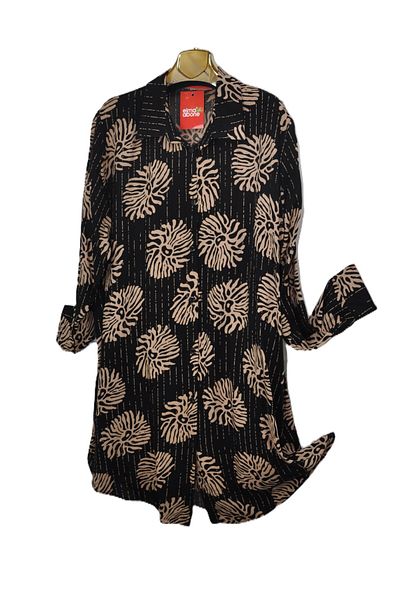 elma abone Plus Size Viscosa Buttoned Tunic Shirt
