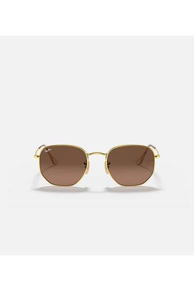Ray-Ban Hexagon Golden Brown Gradient Sunglasses RB3548N 001/51 Size 51