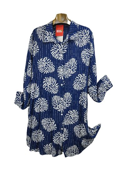 elma abone Plus Size Viscosa Buttoned Tunic Shirt