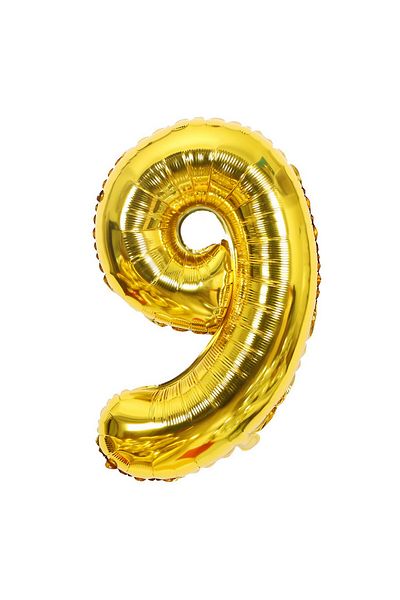OEM Foil Balloon Number 9, 81 cm, For Air or Helium, Bulkriu