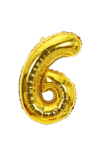 OEM Foil Balloon Number 6, 81 cm, For Air or Helium, Bulkriu