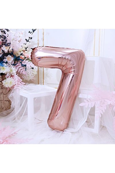 Flippy Foil Balloon, Number 7, 81 cm, for Air or Helium, Bulk, Rose Gold