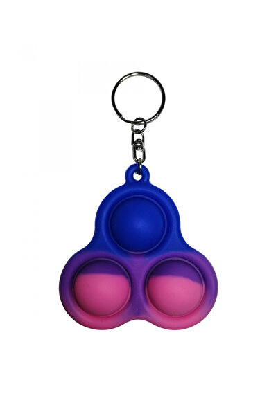 Depox Jucărie antistres, Pop it, breloc, silicon, triunghi, 8 cm, multicolor