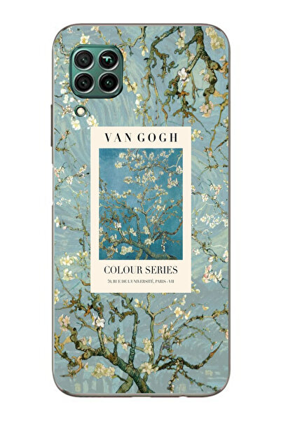 moonset Huawei P40 Lite Uyumlu Van Gogh Tasarımlı Baskılı Şeffaf Telefon Kılıfı