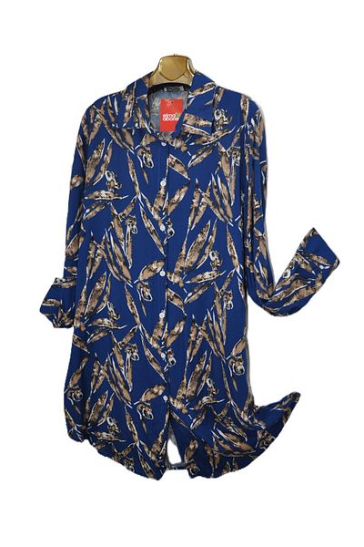 elma abone Plus Size Viscosa Buttoned Tunic Shirt