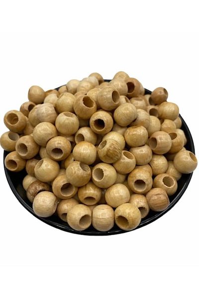 Selin 14 Mm Polished Wooden Beads 100 Gr - (± 100 Pieces)
