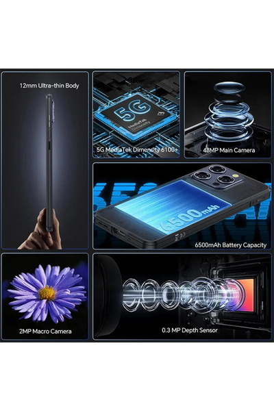 oukitel WP52 ثنائي الشريحة أزرق 4+12 جيجابايت رام 256 جيجابايت 5G - إصدار الشرق الأوسط