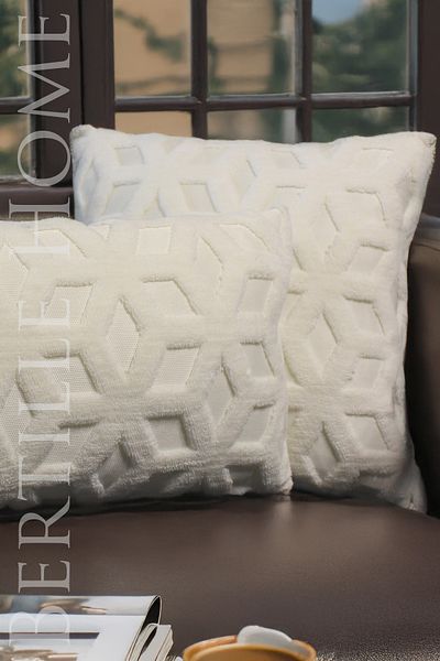 Bertille Home Διακοσμητικό κάλυμμα μαξιλαριού ριχτάρι διπλής όψης Welsoft Jacquard Bohemian Style Punch Pattern