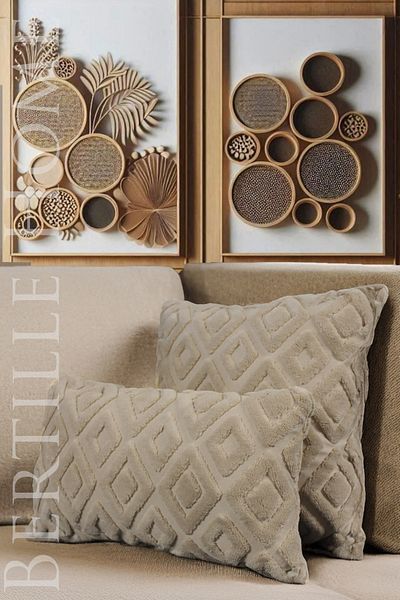 Bertille Home Διακοσμητικό κάλυμμα μαξιλαριού ριχτάρι διπλής όψης Welsoft Jacquard Bohemian Style Punch Pattern