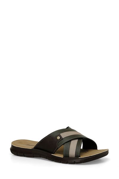 Polaris 406167.M4FX Khaki pánské pantofle - Stylové a pohodlné