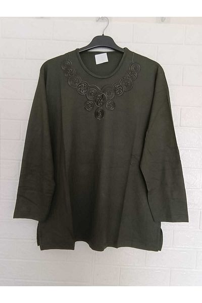 anne moda ankara 1. Quality Seasonal Plus Size, Tok Combed Cotton, Long-Sleeved Blouse