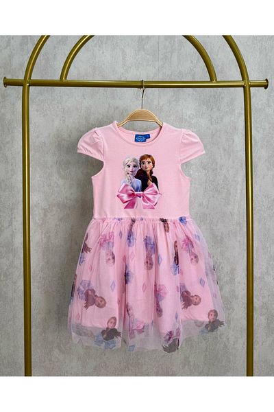 GAistKids Rochie pentru fetiță Elsa cu fustă din tul imprimată