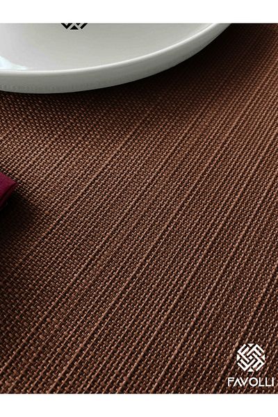 FAVOLLİ Brown Table Cloth - Worry-Free Linen Textured