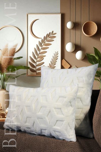 Bertille Home Διακοσμητικό κάλυμμα μαξιλαριού ριχτάρι διπλής όψης Welsoft Jacquard Bohemian Style Punch Pattern