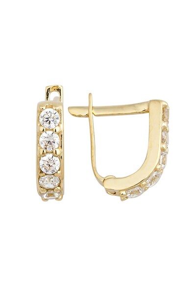 Melike Gold 14 Ayar Taşlı J Küpe