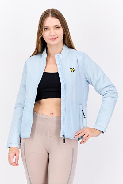 Lyle & Scott جاكيت بومبر بشعار العلامة التجارية للنساء، أزرق