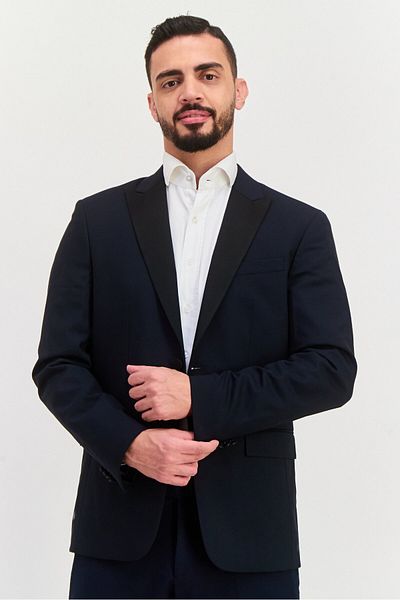 Calvin Klein Men Slim Fit Plain Blazer, Navy Blue