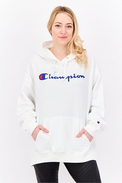 Champion Women Sportswear Fit Long Sleeves Outdoor Hooded Sweatshirt, White