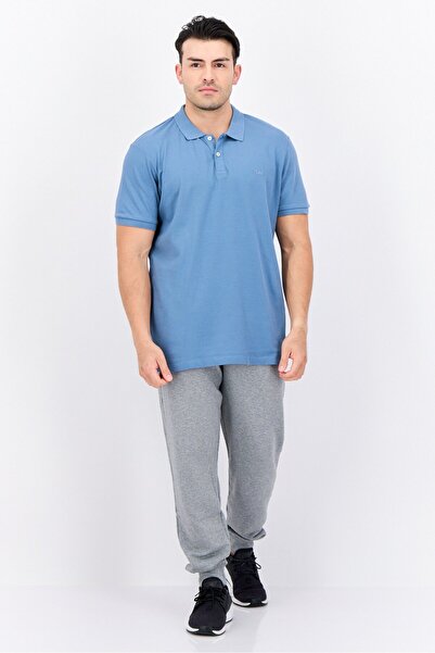 Lee Men Regular Fit Embroidered Logo Short Sleeves Polo, Slate Blue