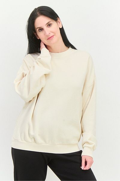 Reebok Women Sportswear Fit Long Sleeves Running Sweatshirt, Beige