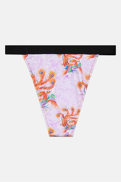 Ed Hardy Women Allover Print Pull On Bikini Bottoms, Lilac Combo