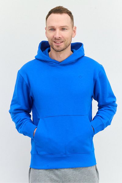 adidas Men Sportswear Fit Embroidered Logo Long Sleeves Outdoor Sweatshirt, Blue