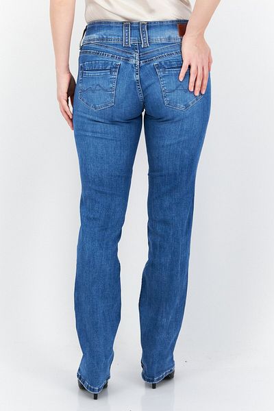 Pepe Jeans Women Straight Fit Washed Stretchable Jeans, Blue