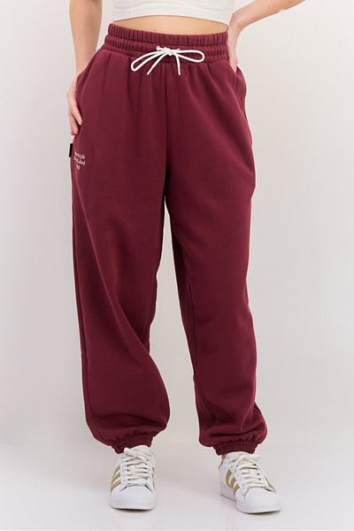 Puma Women Relaxed Fit Drawstring Outdoor Sweatpants, Maroon