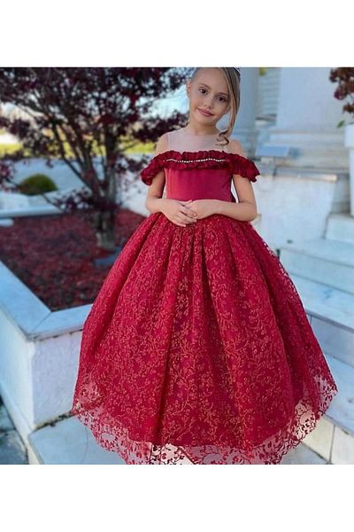 nisaykids Girl's Evening Dress and Crown Set