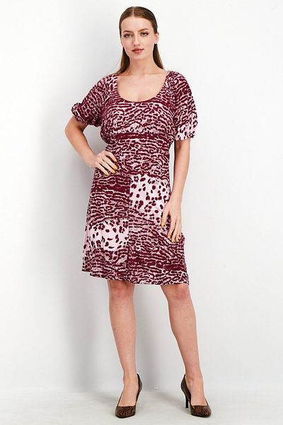 Whistles Women Jaguar Ruched Midi Dress, Burgundy